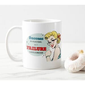Success vs Failure Funny Demotivational Retro Pinup Mug